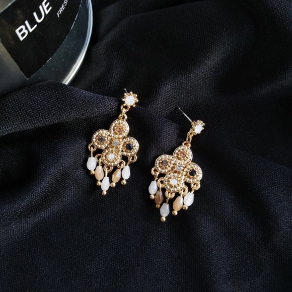 Myth X Dream Jewelry - 💙 Bobo Tassel Drop Earrings Charm Stone